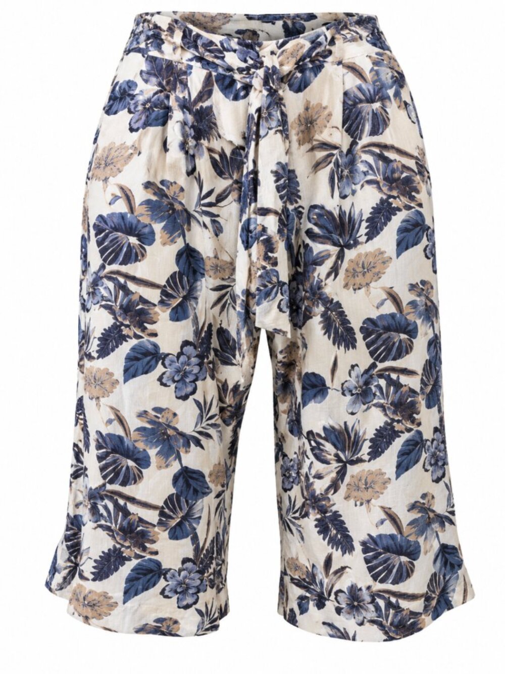 Rachel Zoe Blue Floral Linen Blend Wide Leg Pants 1X